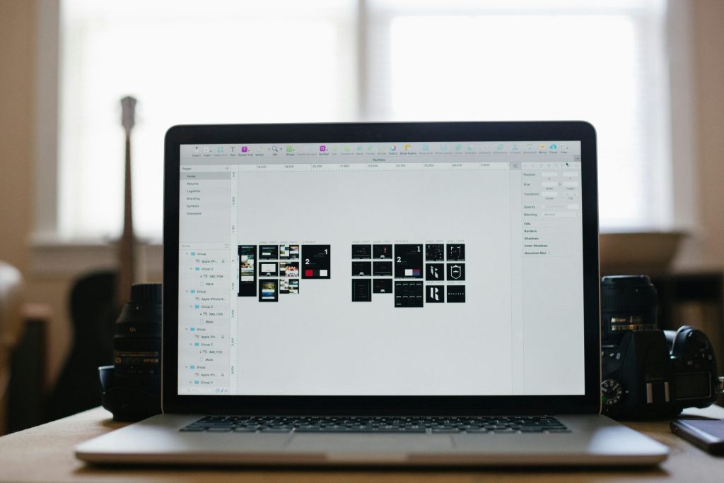 Eingeschalteter Laptop